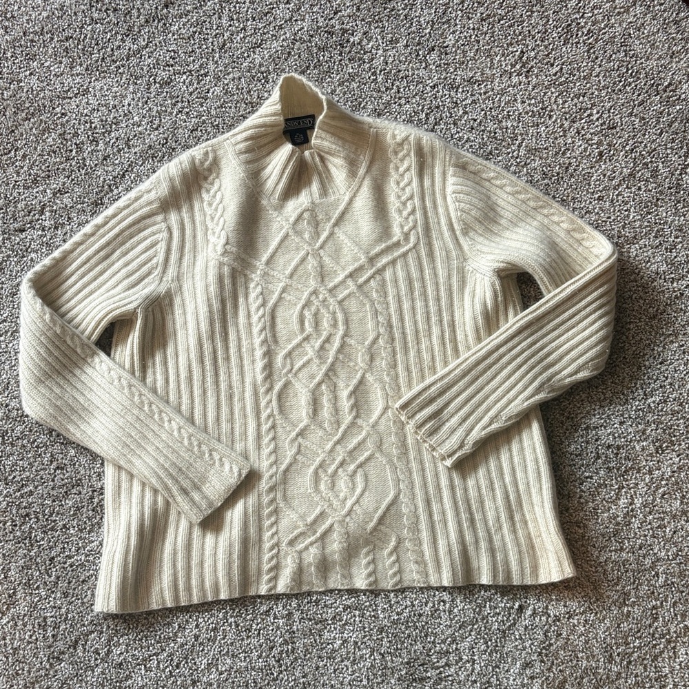 Lands end 100% cashmere mock neck sweater